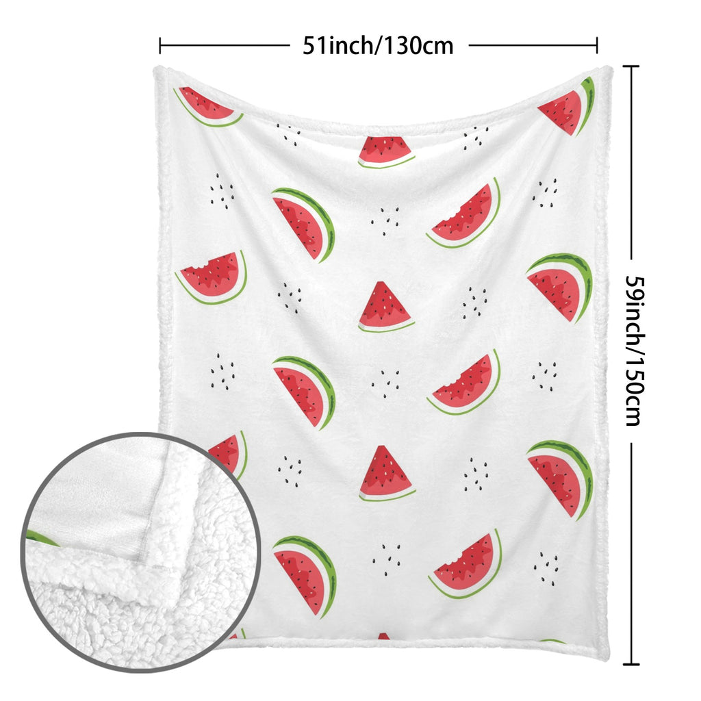 Watermelon - Double-Layer Fleece Blanket 51"x59"