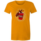 Christmas Coffee - Womens T-shirt Orange Womens Christmas T-shirt Christmas Printed In Australia
