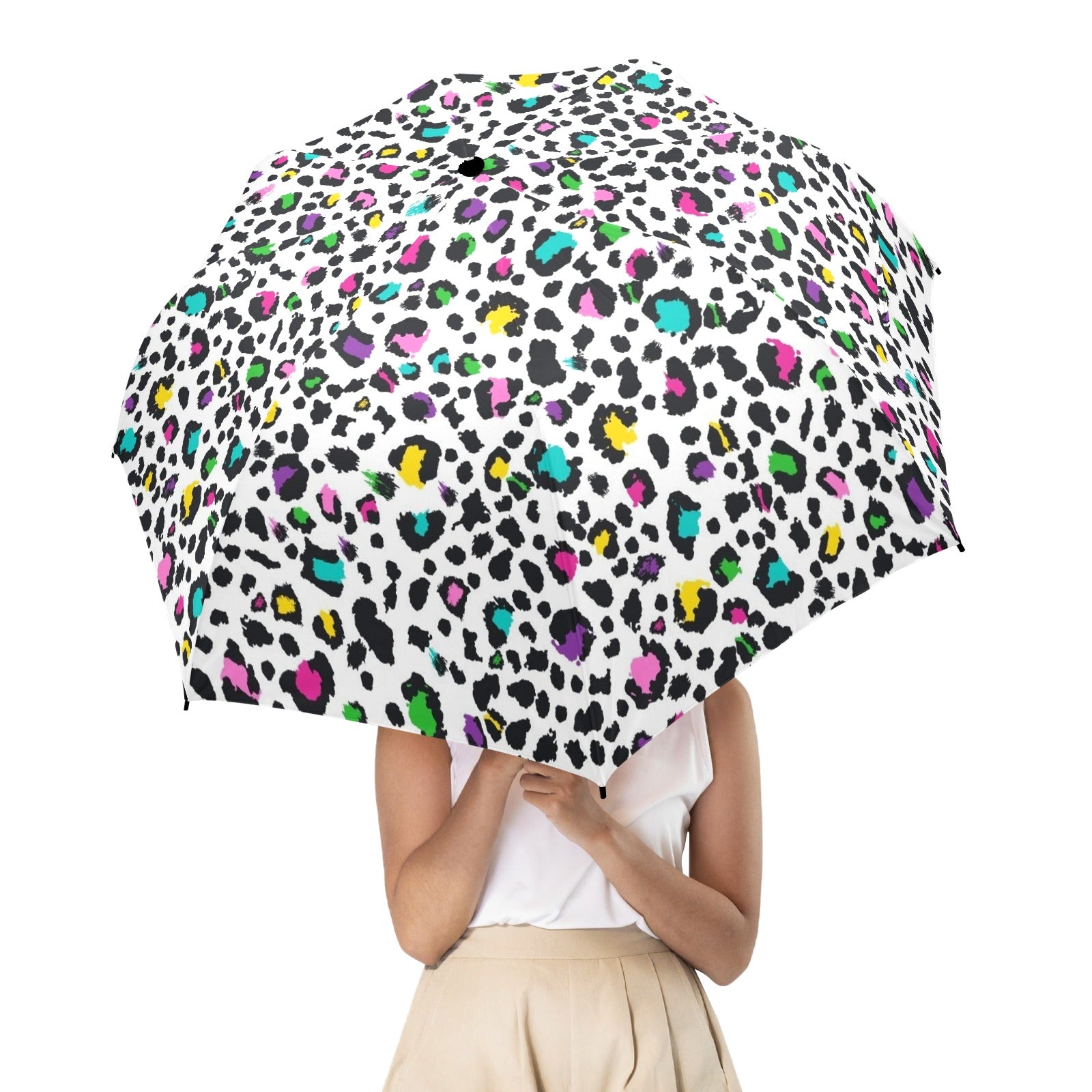 Animal Print In Colour - Semi-Automatic Foldable Umbrella (Model U12) Semi-Automatic Foldable Umbrella (U12)