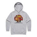Love At First Bite, Hamburger And Fries Women's AS Colour Hoodie Grey Marle Womens Hoodie Food Love Printed In Australia