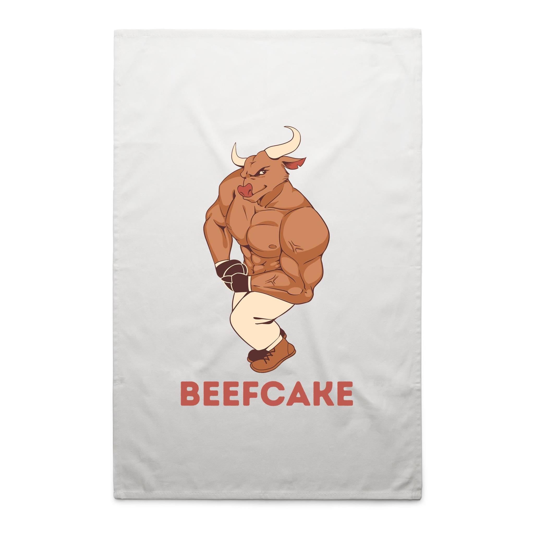 Beefcake - AS Colour Tea Towel White One Size Tea Towel Fitness Printed In Australia