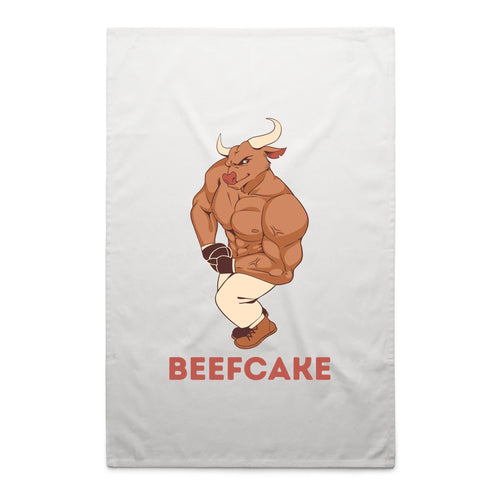 Beefcake - AS Colour Tea Towel White One Size Tea Towel Fitness Printed In Australia