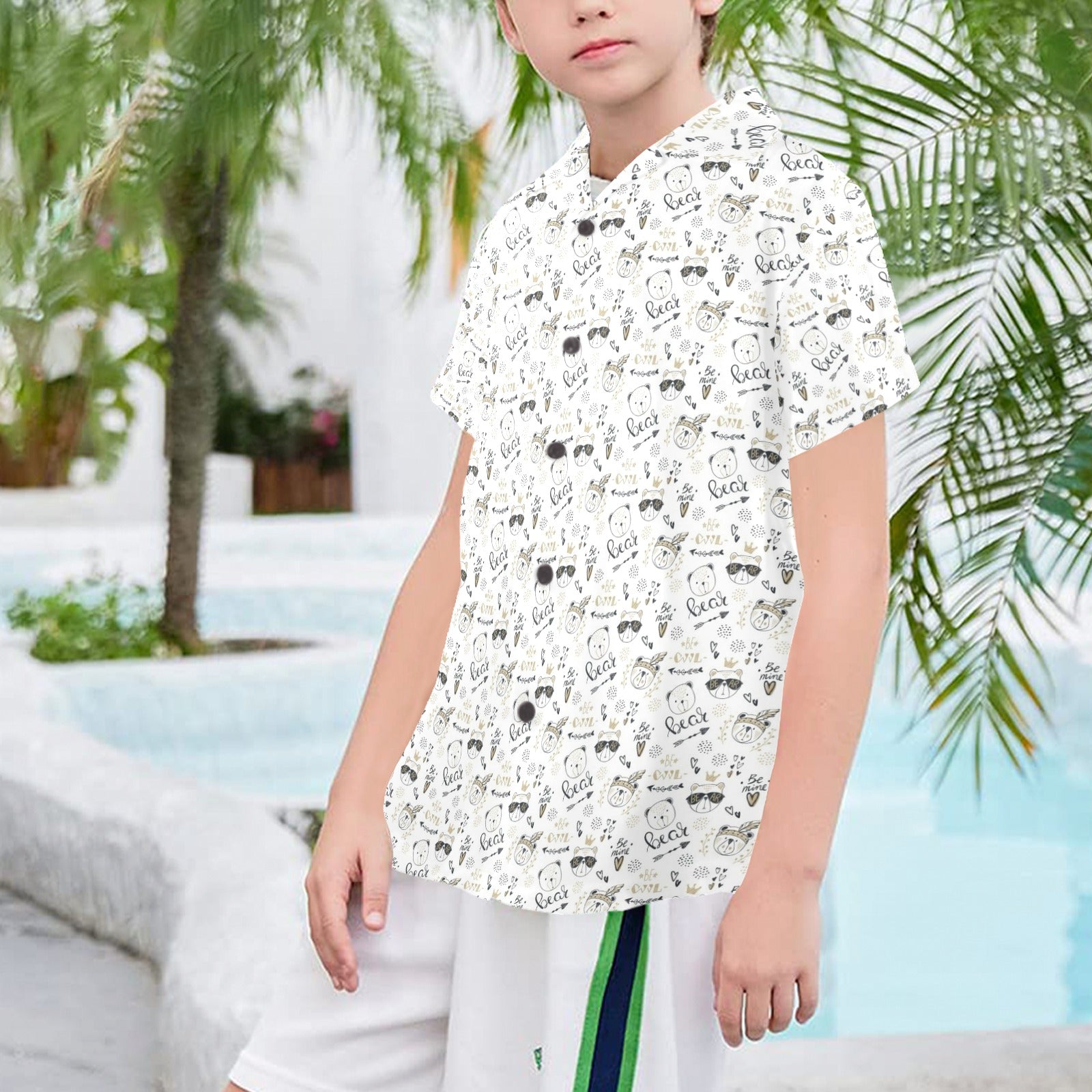 Bears Senior Kids Hawaiian Shirt