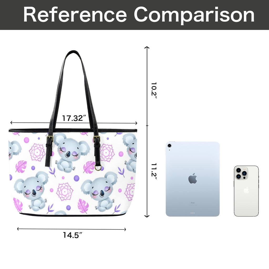 Zen Koala PU Leather Tote Bag Large