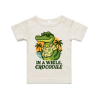 In A While, Crocodile AS Colour Baby T-shirt Natural Baby T-shirt animal Printed In Australia