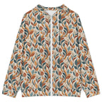 Whimsical Leaf Swirl Women's Full-Zip Hoodie