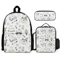 Bears Three Piece Backpack Set white One size Three Piece Backpack Set Printed Offshore
