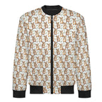Quokkas Men's Casual Zip‑Up Bomber Jacket