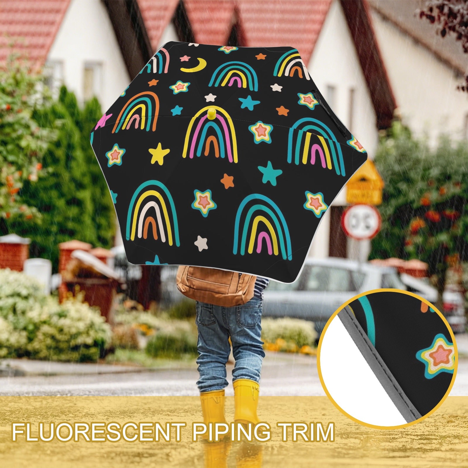 Rainbows Kids Safe Round Corner Umbrella Kids Safe Round Corner Umbrella Printed Offshore
