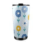 Abstract Cute Flowers 20oz Mobile Tumbler with Lid (Black Lock) 20oz Travel Mug Plants Printed Offshore