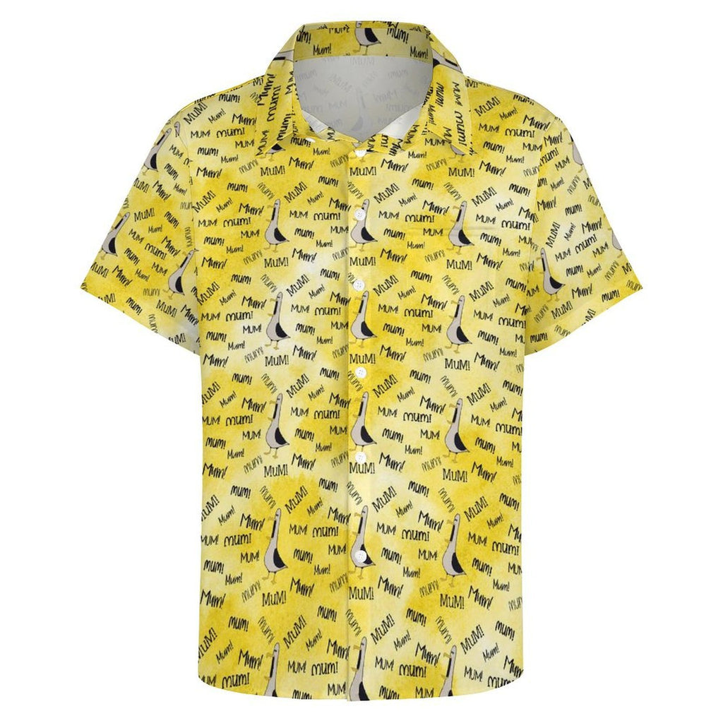 Mum Seagull Women's Short-Sleeve Button Up Shirt Women's Short-Sleeve Button Up Shirt animal Mum Printed Offshore