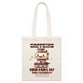 Caffeine Maintains My Sunny Personality Parcel Canvas Tote Bag Default Title Small Tote Bag Coffee Printed In Australia