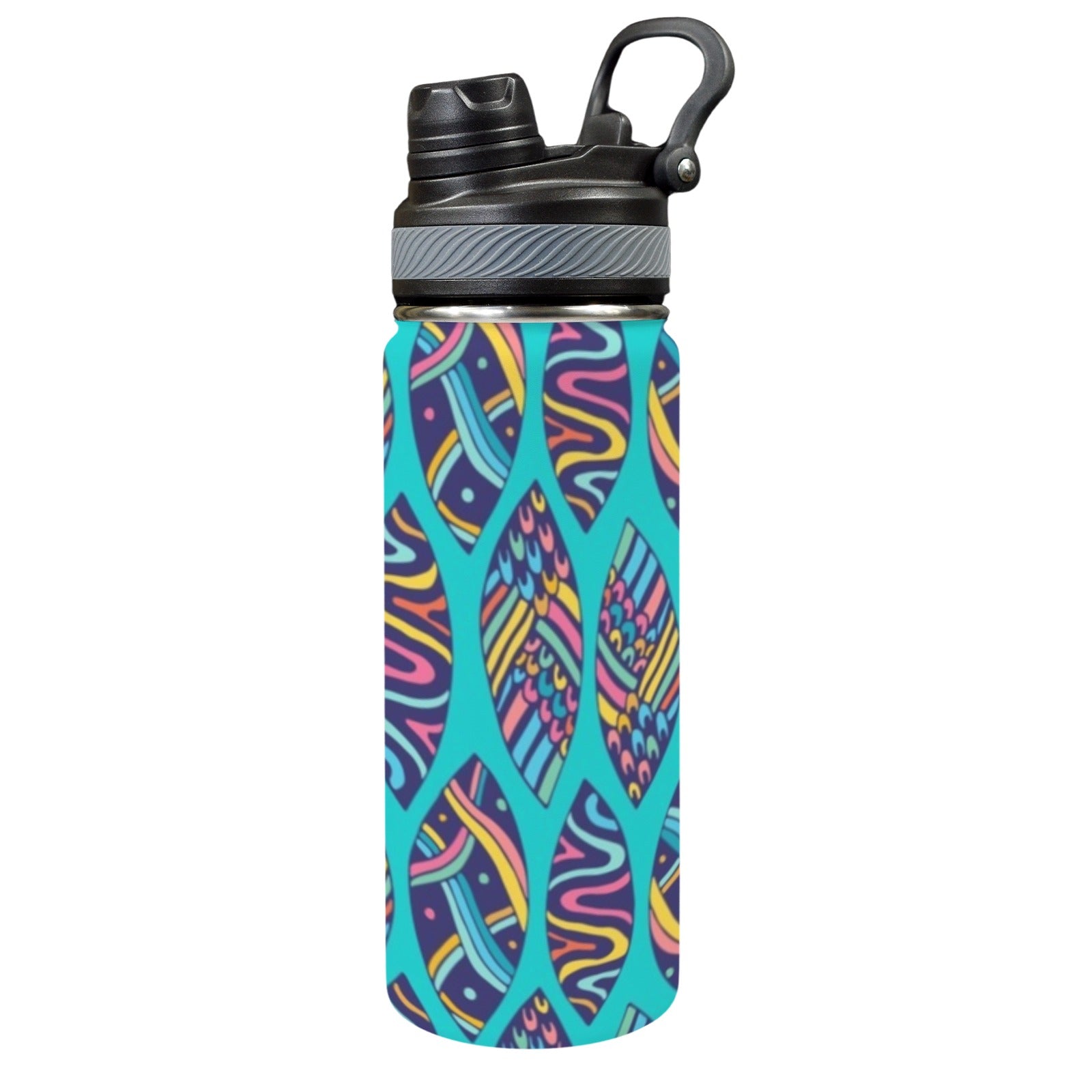 Aloha Surfboards - Insulated Water Bottle with Dual-Use Lid (18oz) One Size Insulated Water Bottle with Dual-Use Lid (18oz) Printed Offshore Summer Surf