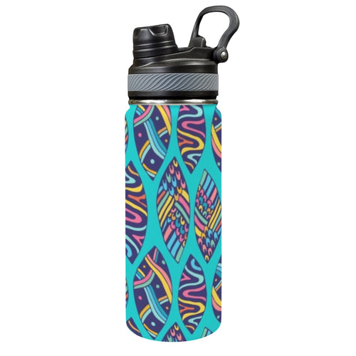 Aloha Surfboards - Insulated Water Bottle with Dual-Use Lid (18oz) One Size Insulated Water Bottle with Dual-Use Lid (18oz) Printed Offshore Summer Surf