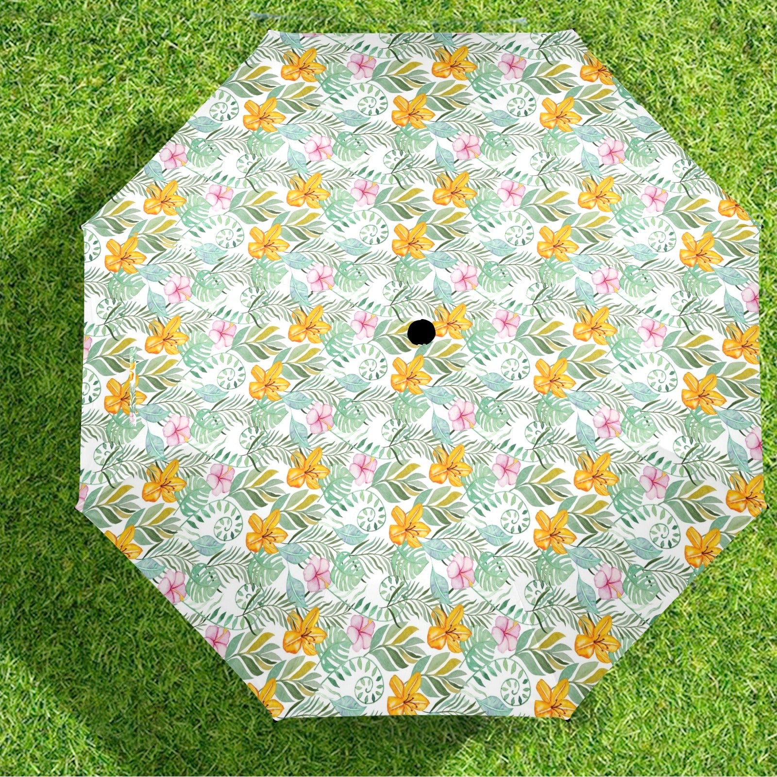 Tropical Flowers And Leaves Umbrella Umbrella Plants Printed Offshore