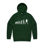 Guitarist Evolution - Mens Hoodie Forest Green Mens Hoodie Music Printed In Australia