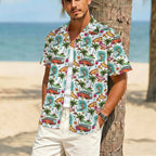 Surfing Safari Men's Crinkle Hawaiian Shirt