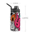 Sticker Music Kids Water Bottle with Chug Lid (12 oz) One Size Kids Water Bottle with Chug Lid Music Printed Offshore