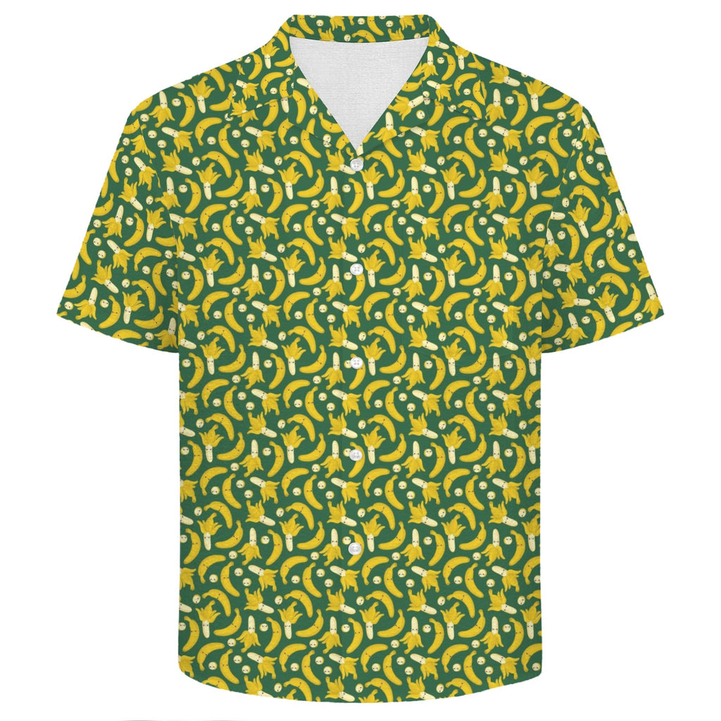 Happy Bananas Men's Crinkle Hawaiian Shirt