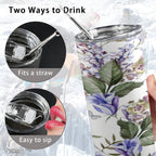 Blue Flowers 20oz Tall Skinny Tumbler with Lid and Straw