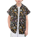 Retro Music Mix Senior Kids Hawaiian Shirt Senior Kids Hawaiian Shirt 8-15 Music Printed Offshore