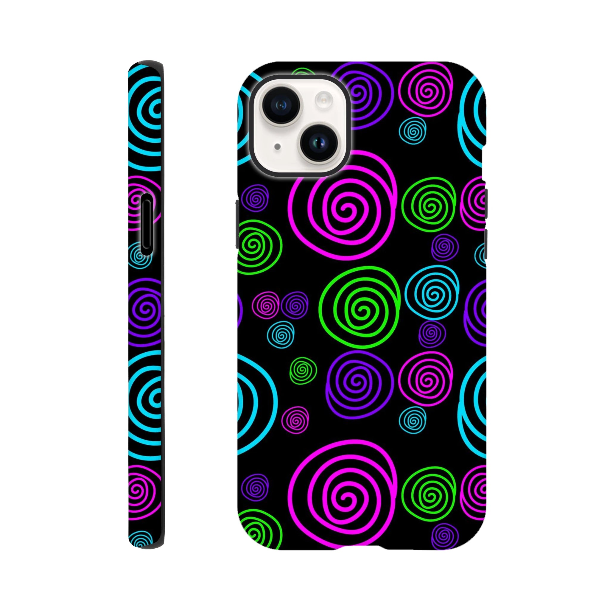 Bright Spirals - Apple iPhone Tough case iPhone 14 Plus iPhone Tough Case Globally Fulfilled