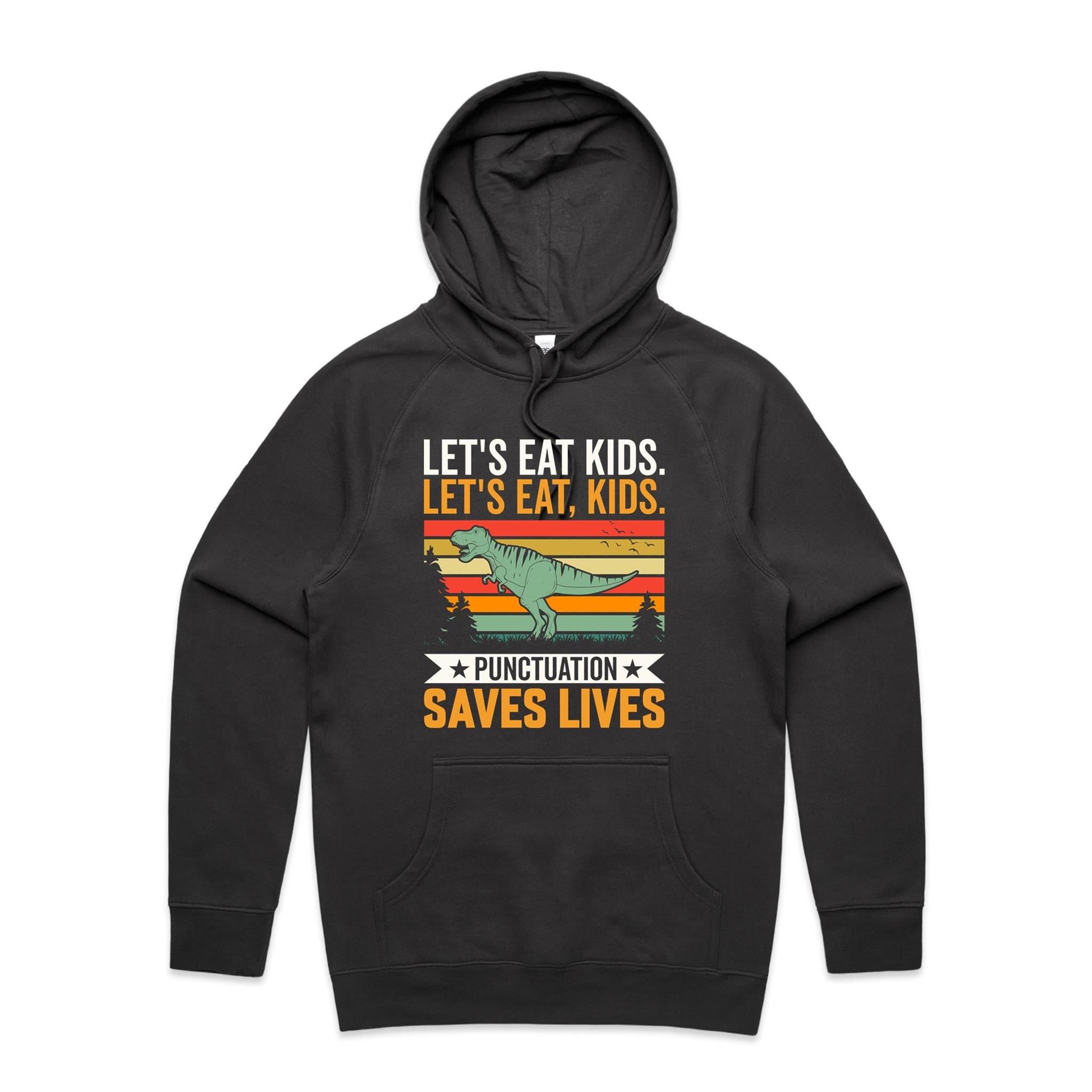 Punctuation Saves Lives, Dinosaur Man's AS Colour Hoodie
