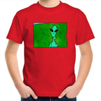 Alien Backing Into Hedge Meme - Kids Youth T-Shirt Red Kids Youth T-shirt Printed In Australia Sci Fi