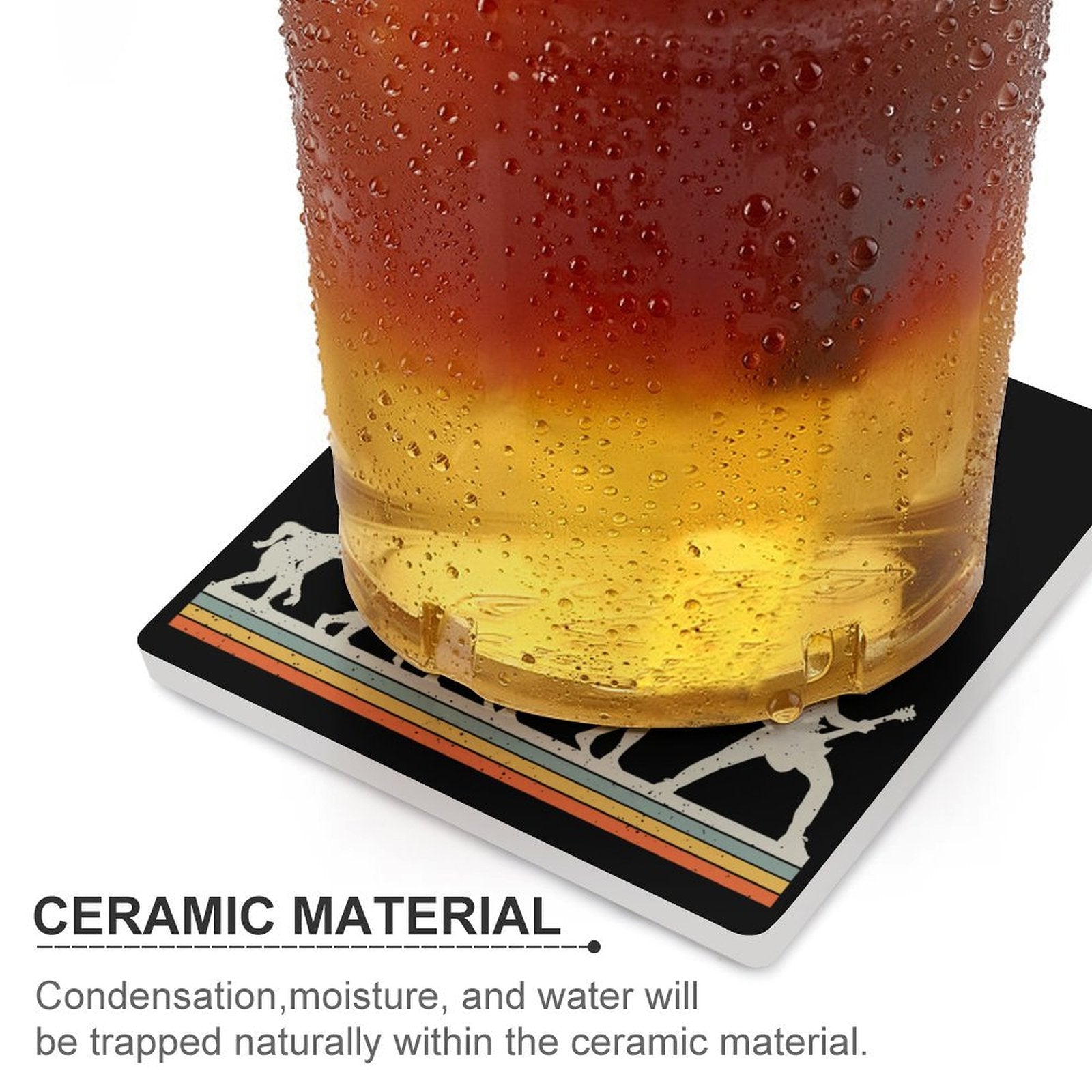 Guitarist Evolution - Ceramic Coasters (Square) Ceramic Coasters Music Printed Offshore