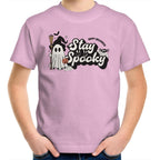 Stay Spooky, Halloween - Kids Youth T-Shirt Pink Kids Youth T-shirt Halloween Printed In Australia