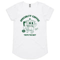 Specialty Coffee Women's AS Colour Scoop Neck T-Shirt White Womens Scoop Neck T-shirt Coffee Printed In Australia