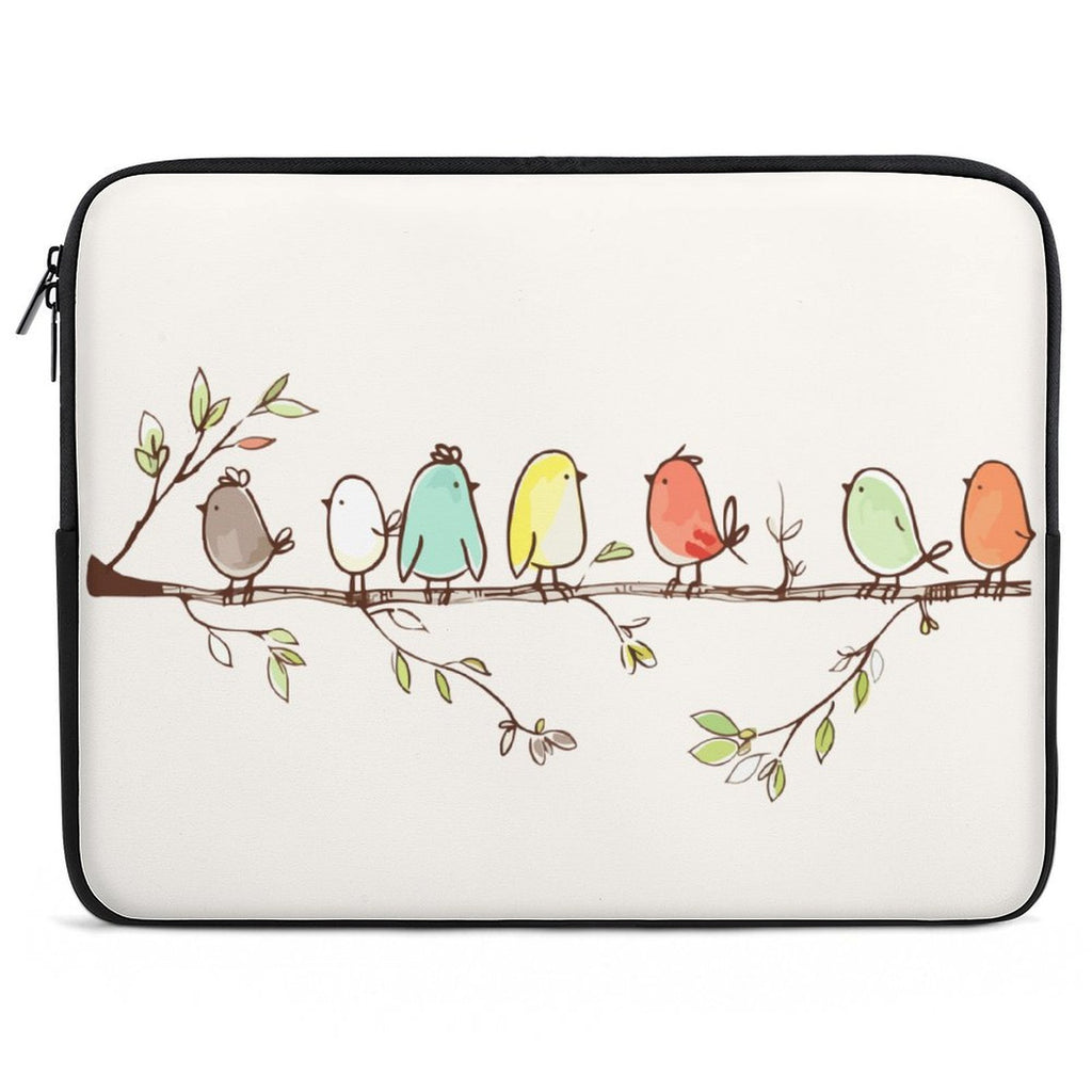 Birds On A Branch Laptop Sleeve (Multiple Sizes) black Laptop Sleeve animal Birds Printed Offshore