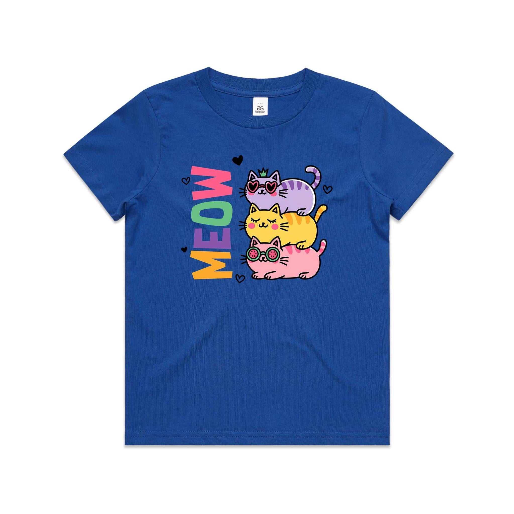 Meow, Colourful Cats - Kids Youth T-shirt