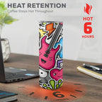 Sticker Music 20oz Tall Skinny Tumbler with Lid and Straw