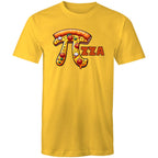Pi Pizza - Mens T-Shirt Yellow Mens T-shirt Food Maths Printed In Australia Science