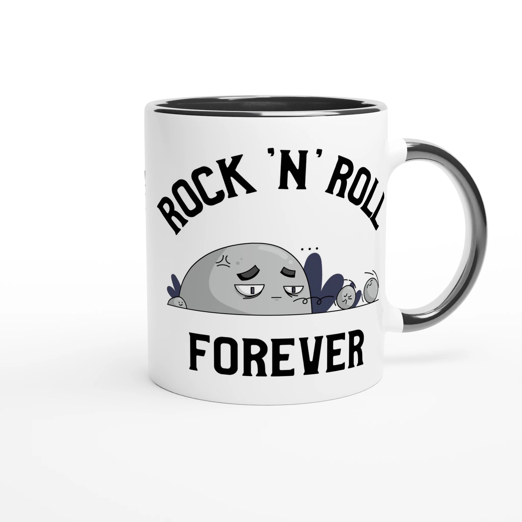 Personalise - Rock 'N' Roll Forever - White 11oz Ceramic Mug Personalised Mug customise Globally Fulfilled Music personalise