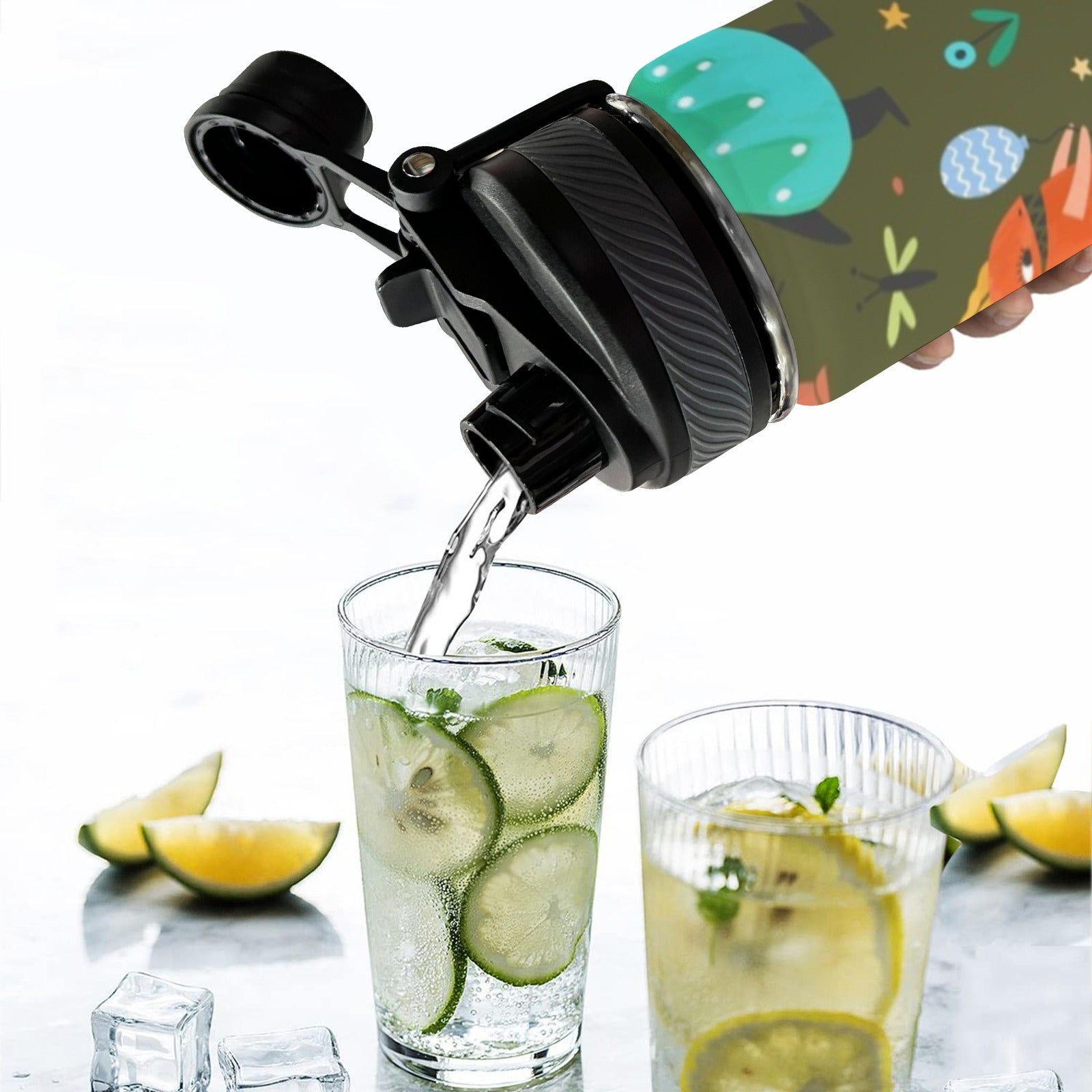 Monsters - Insulated Water Bottle with Dual-Use Lid (18oz) Insulated Water Bottle with Dual-Use Lid (18oz) Printed Offshore Sci Fi