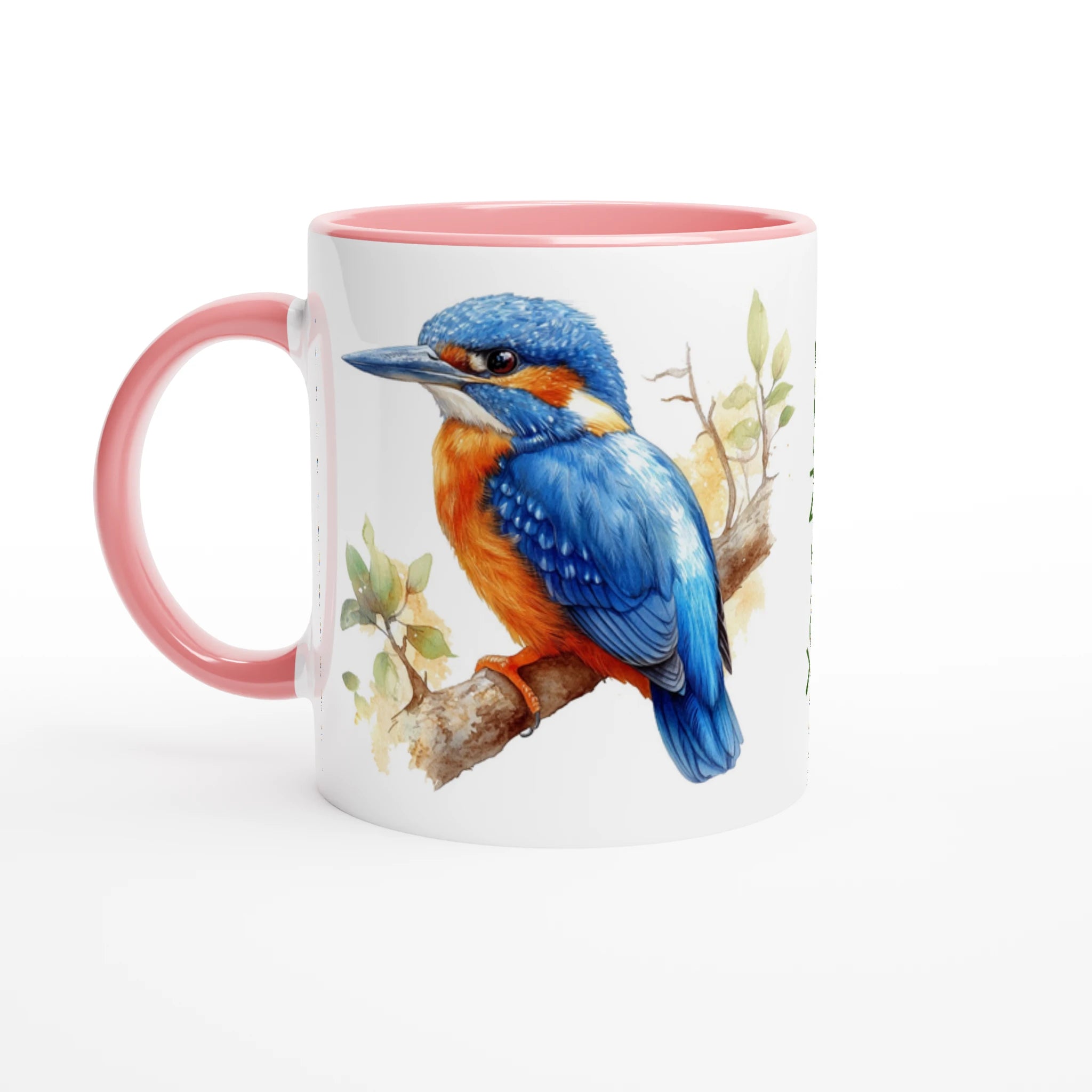 Personalise - Kingfisher, Australian Birds - 11oz Ceramic Mug Ceramic Pink Personalised 11oz Mug animal Globally Fulfilled