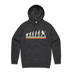 Guitar Player Evolution - Mens Hoodie Asphalt Marle Mens Hoodie Music Printed In Australia