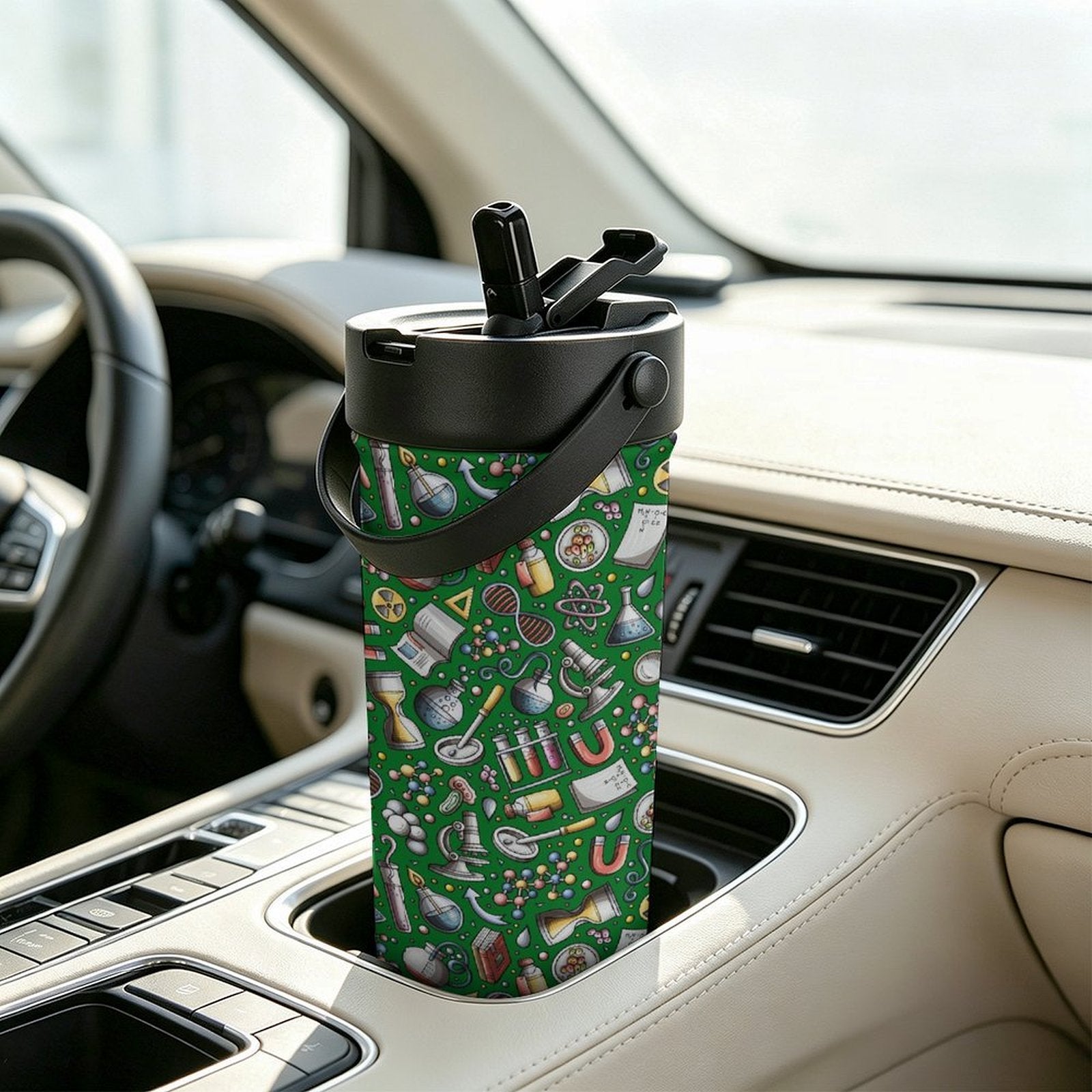 Science Love 20oz Tea Tumbler with Carry Handle