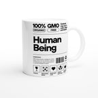 Human Being Product Label, Definition - White 11oz Ceramic Mug White 11oz Mug Funny Globally Fulfilled