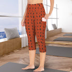 Halloween Black Cats Women's High Waist Pocket Capri Yoga Leggings