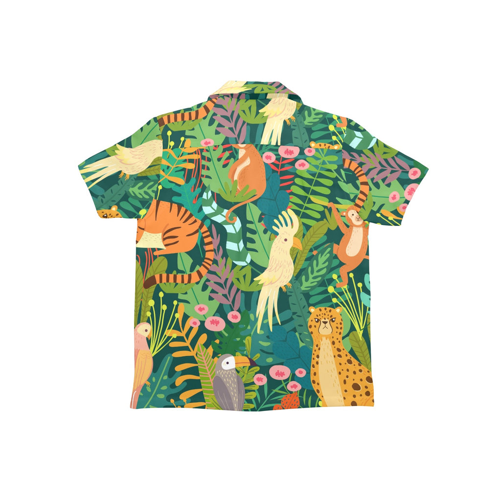Tropical Jungle Animals - Junior Kids Hawaiian Shirt