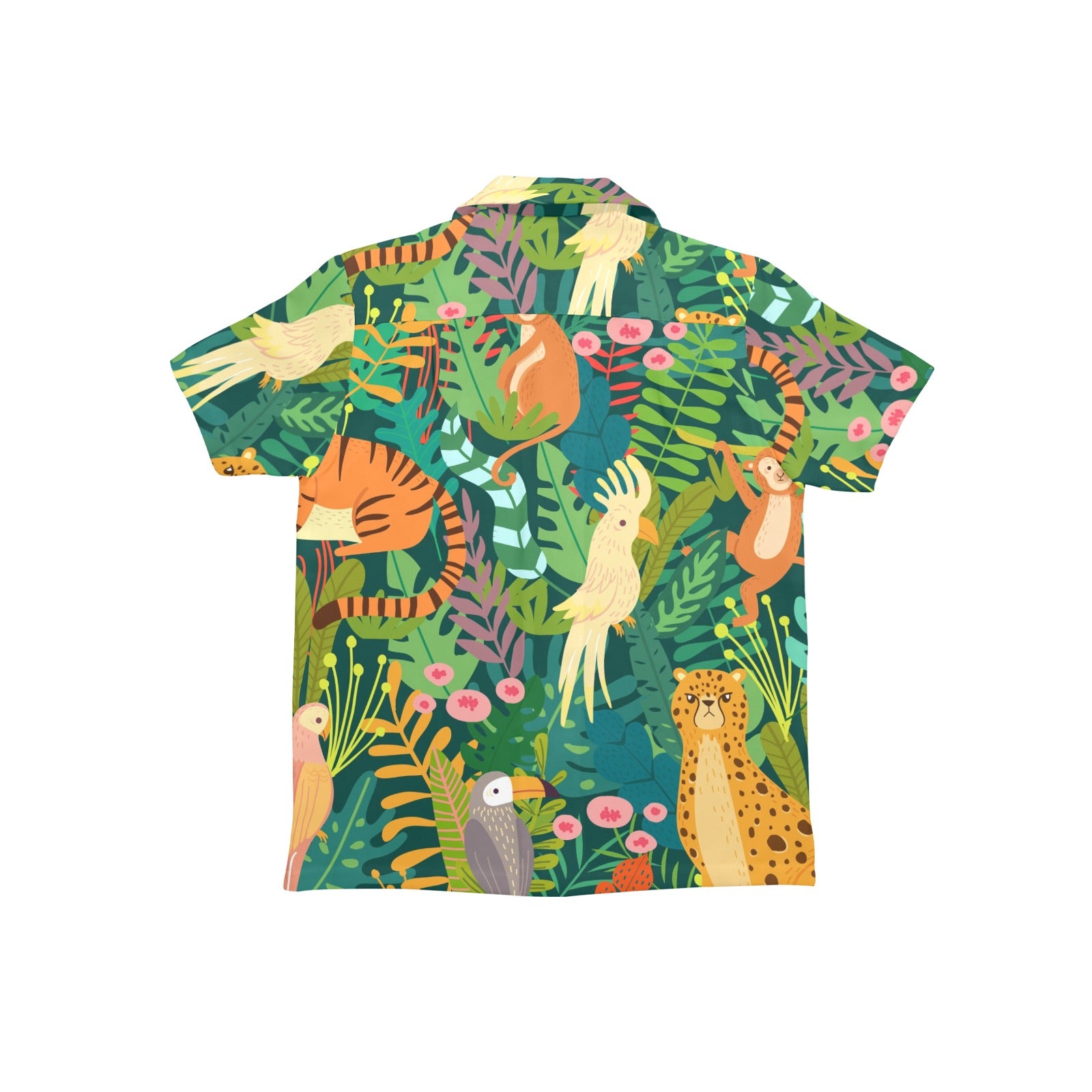 Tropical Jungle Animals - Junior Kids Hawaiian Shirt
