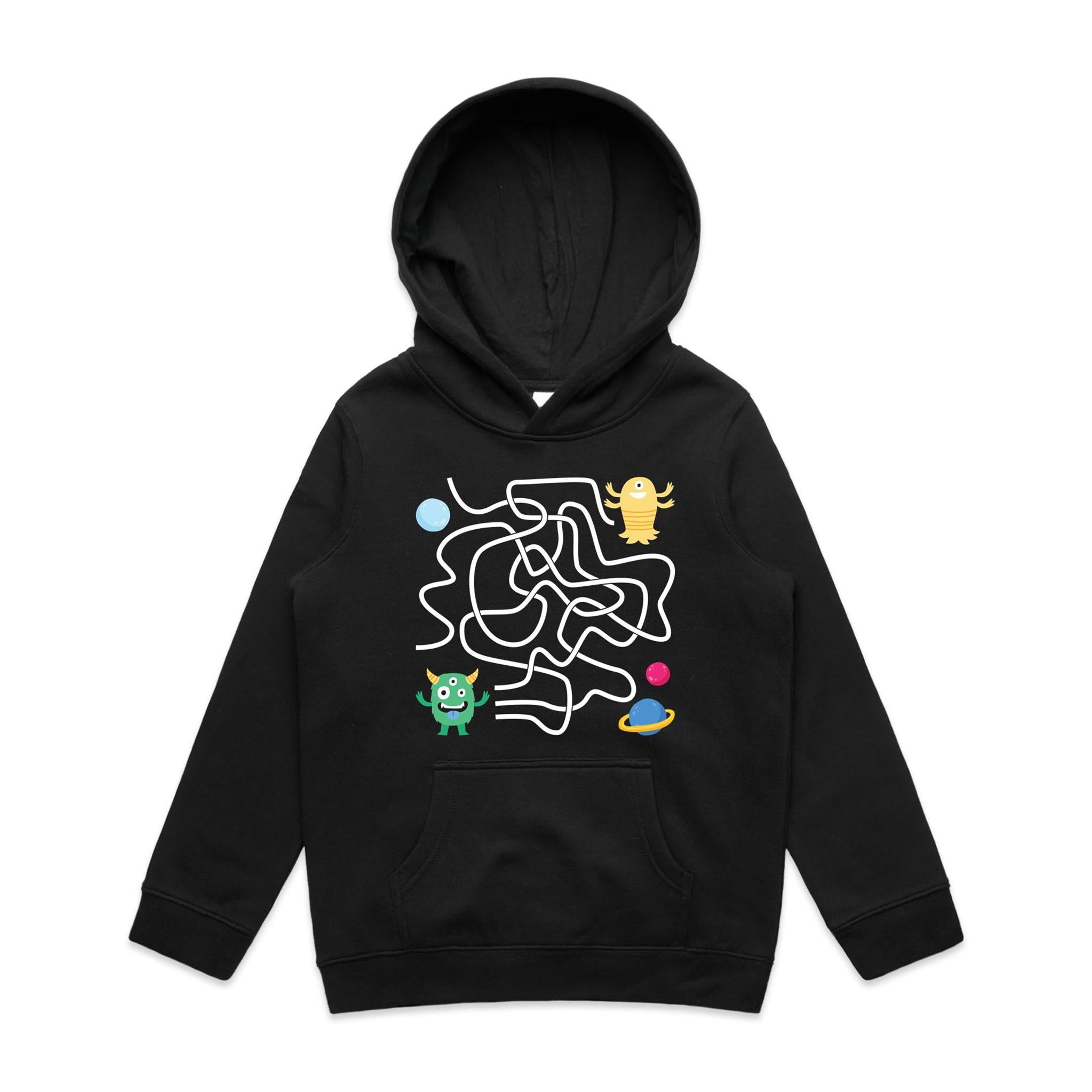 Monster, Find The Right Path - Kids Hoodie Black Kids Hoodie Printed In Australia