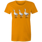 Duck Duck Goose - Womens T-shirt Orange Womens T-shirt animal Games Printed In Australia