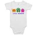 Little Monster - Baby Bodysuit White Baby Bodysuit Printed In Australia