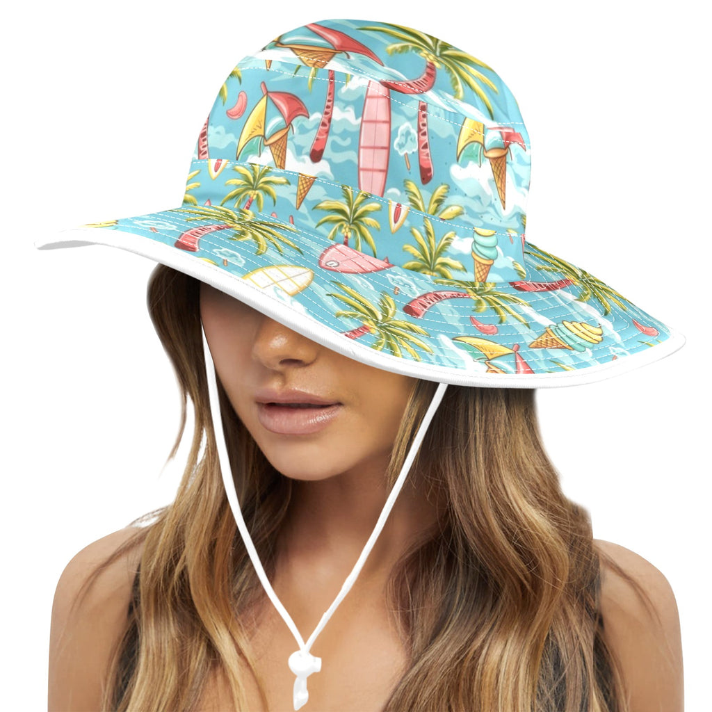 Summer Surf Wide Brim Bucket Hat Wide Brim Bucket Hat Printed Offshore Surf