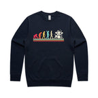 Drummer Evolution - AS Colour Stencil Crew Sweatshirt Navy Sweatshirt Music Printed In Australia