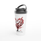 All You Need Is Love - White 15oz Stainless Steel Travel Mug Travel Mug Globally Fulfilled love positivity